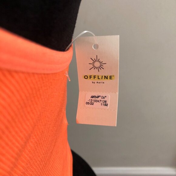 Offline By Aerie Recharge Cross Back Ribbed Tank Top Large Orange NWT - Picture 6 of 8